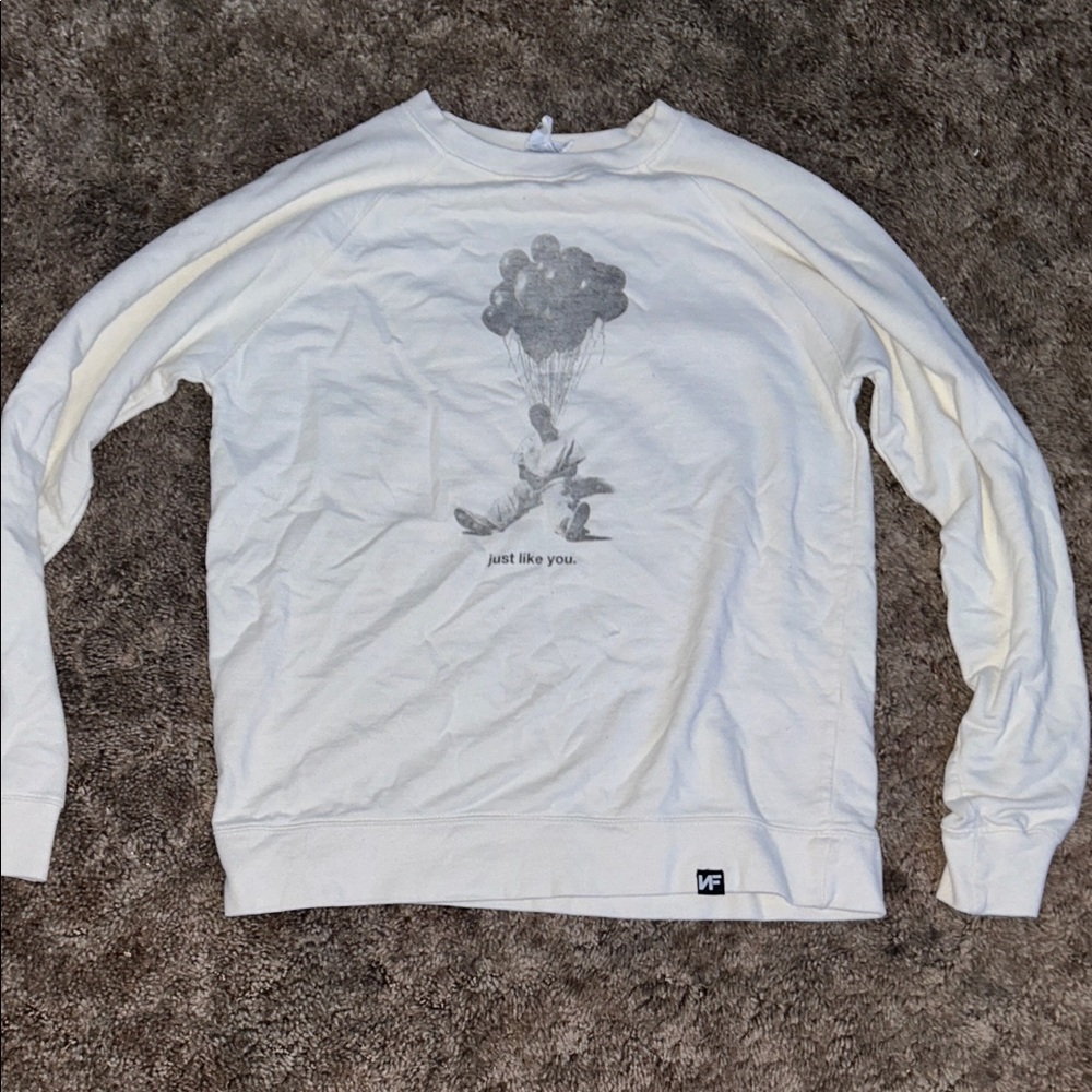 White Sweater with Graphic Design